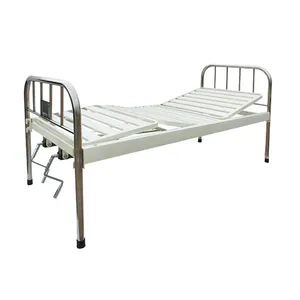 Ziekenhuis Meubels Enkele/Dubbele Crank Rvs Verpleging Bed Flat Bed Voor Patiënt Verpleging