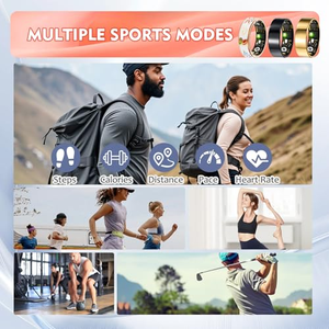 Anneau intelligent OMKAIMING pour le suivi de la santé des femmes et des hommes, suivi du sommeil avec moniteur cardiaque, pas d'abonnement, suivi des pas, anneau pour iOS et Android - Product Image 6