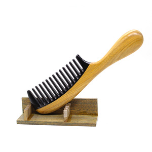 Sandalwood Massage <b>Comb</b> <b>Wide</b> Tooth Large Handle Home Use Wooden Hair Care Tool - Product Image 5