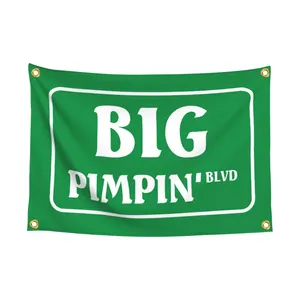 Producto promocional diseño en línea 3*5 pies 100% poliéster decoración de pared personalizar Big Pippin 'blvd Flag