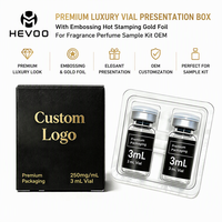 Boîte de présentation de flacon de luxe haut de gamme avec gaufrage, estampage à chaud, feuille d'or pour kit d'échantillons de parfum, OEM