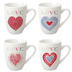 Sunka high quality custom logo printed classic coffee cup cheap sublimation white mug ceramic supplier