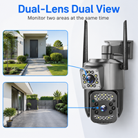 Caméra de sécurité extérieure PTZ CCTV 4G WiFi V380 Pro HD 1080P à double objectif 6MP, étanche, vente en gros