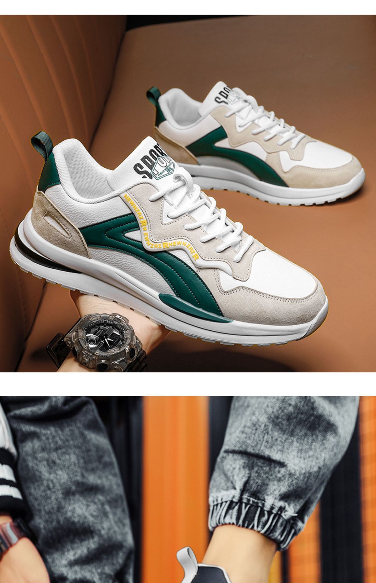 Sneakers Knit Upper Breathable High Top Men's Sport Shoes