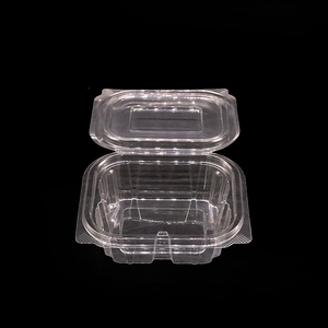 Rectangle Clear Plastic Hinged Food Container Fog Fruit Salad Plastic Container To Go For Sale