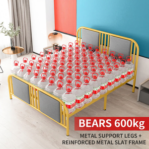 Full size metal <b>bed</b> <b>frame</b> Black <b>platform</b> bedstead Stable design bedroom furniture Minimalist metal <b>bed</b> full - Product Image 3