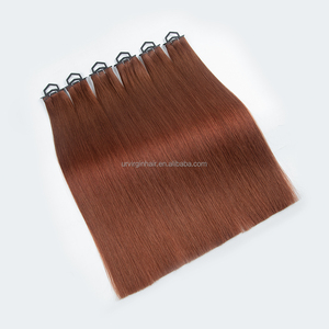 Spedizione Rapida, <span class=keywords><strong>Extension</strong></span> per <span class=keywords><strong>Capelli</strong></span> Premium Genius Weft, <span class=keywords><strong>Capelli</strong></span> Umani Vergini con Cuticole Allineate, Colore Vino - Product Image 3