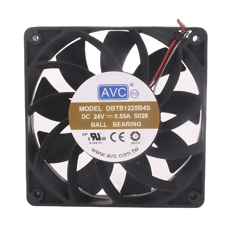 AVC 12V 48V DC24V 0.55A EC AC 120x120x25mm 12CM 12025 3 선 대형 에어 볼륨 더블 볼 산업용 DBTB1225B4S 냉각 팬