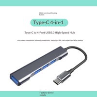 Hub Tipo C de Aleación de Aluminio con Interfaz USB 3.0, Conductor de PVC y Nylon, Función OTG, Divisor de Expansión Multipuerto para Teléfono Móvil y Tableta