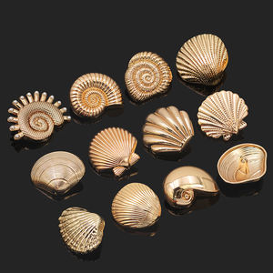 Botones de Costura Personalizados de Fábrica, Botones de Metal con Forma Irregular de Concha Marina, Estrella de Mar, Botones Elegantes para Mujer - Product Image 1