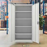 Armoire de rangement en acier de style moderne avec serrure, étagères réglables, meuble de rangement métallique durable pour la maison et le bureau