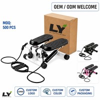 Mini Stepper con Bandas de Resistencia, Stepper Hidráulico con Monitor LED, 135 kg, Equipo de Fitness para Gimnasio en Casa