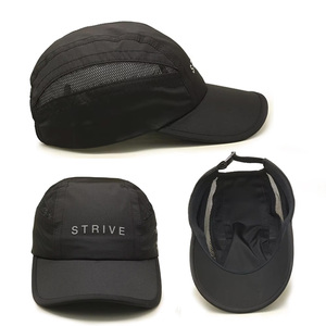 <span class=keywords><strong>Gorra</strong></span> Deportiva de <span class=keywords><strong>Malla</strong></span> de 5 Paneles, 100% Poliéster, Transpirable, de Secado Rápido, con Logotipo Personalizado, Color Negro, para Hombre, Venta al Por Mayor de Fábrica - Product Image 3