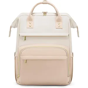 Daily Outdoor Use The Industry China Wholesale Laptop Business Travel Work Backpack Beige Shoulder Bag Backpack For Women's