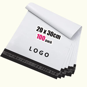 Bolsas de Envío Adhesivas Resistentes Personalizadas al por Mayor, 20x30cm, 100 Unidades, Blancas, 0.5 Mil de Grosor, con Grabado/Relieve, Marca GTU - Product Image 1