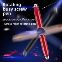 Stylo Fidget Spinner Personnalisé avec Logo Imprimé, Gyroscope Rotatif de Décompression, Stylo Bille LED Lumineux Créatif, Jouet Cadeau