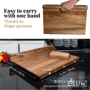 Solid Wood One Handed Cutting Board Rectangle Anti Slip Kitchen Tool For Disabled People <b>Wooden</b> Vegetable Chopping <b>Block</b> - Product Image 4