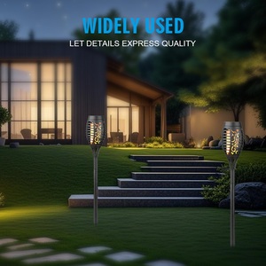 Nhà máy trực tiếp 12 LED năng lượng mặt trời ánh sáng sân vườn nhấp nháy ngọn lửa Con Đường cỏ đèn cho trang trí sân vườn - Product Image 3