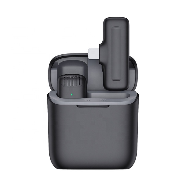 Portable Wireless Lavalier Microphones Low Latency Lapel Mic with Charging Case for Youtube Vlog Interview TikTok