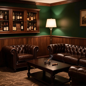 Canapé de salon pour cigare, style américain, club privé, ensemble de <span class=keywords><strong>bar</strong></span> à whisky vintage, mobilier chinois en bambou de style Old Money - Product Image 1