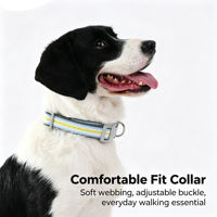Collier pour chien confortable et réglable, inspiré de la dopamine, rembourré, respirant, écologique, avec anneau en D et attache rapide pour chiens de petite/moyenne taille