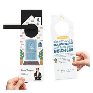 Carton de papier <span class=keywords><strong>immobilier</strong></span> personnalisé, je ne suis pas juste un agent <span class=keywords><strong>immobilier</strong></span>, impression bouton cintres de porte Flyers - Product Image 1