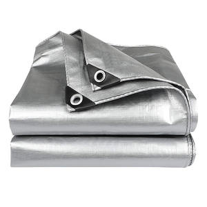 قماش مشمع من البولي إيثيلين عالي الكثافة (HDPE) مخصص من مصنع صيني، مقاوم للماء للاستخدام الخارجي، مطلي باللون الفضي، متين وعالي الجودة. - Product Image 5