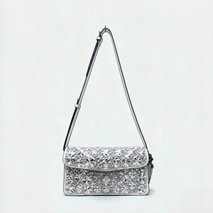 R+ <b>Women</b> Medium Cross Body <b>Bag</b> Metallic Diamond Lattice Rivet Flap <b>Messenger</b> <b>Bag</b> Daily Use - Product Image 3