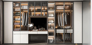 Tùy Chỉnh Thiết Kế Hiện Đại Đồ Nội Thất Phòng Ngủ Lưu Trữ Quần Áo Phòng Thay Đồ Tủ Ván Ép Chất Liệu Tường Cửa Trượt Gỗ Tủ Quần Áo - Product Image 4