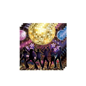 Articles de fête sur le thème de la disco, ensemble de décoration d'anniversaire, assiettes en papier, gobelets, couverts, bannière, jetables, 5-7 ans - Product Image 5