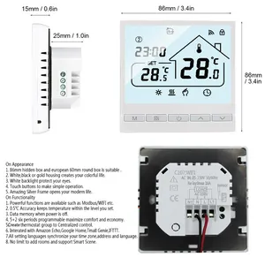 Directo de fábrica TuyaWiFi Calefacción por suelo radiante de agua Controlador de caldera Termostato 3A termostato de control remoto y wifi