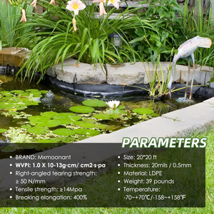 Feuille imperméable de géomembrane de HDPE pour le revêtement et le barrage d'étang de ferme de poissons diverses épaisseurs 0.5mm 0.75mm 1mm dans l'aquaculture au Pérou" - Product Image 3