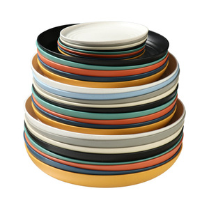 Eco Friendly Wheat Straw Dinner <b>Plate</b> Set Food Grade Unbreakable Plastic Fruit Tray <b>Snack</b> Tray for Kids Restaurant Home Picnic - Product Image 5