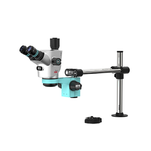 Microscope stéréo optique RF4 avec support flexible à double bras articulé pour la réparation de téléphones portables, d'ordinateurs portables, la soudure de circuits imprimés et l'entretien électronique - Product Image 1