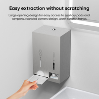 Dispenser Pembalut & Tisu Basah AOLQ Grosir, Terkunci, Bahan Stainless Steel, Pemasangan di Dinding, Tempat Higienis Wanita untuk Toilet Komersial
