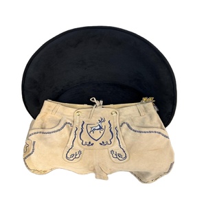 Shorts traditionnels bavarois en daim de chèvre pour hommes, taille plus, mi-haute, longueur genou, pour l'Oktoberfest - Product Image 3