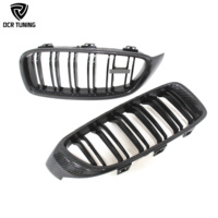 Grille de calandre avant en fibre de carbone F32 pour BMW F33 F36 F82 F80 F83 M3 M4, grille de ventilation avant à double lamelles à clipser sur le pare-chocs