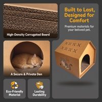Griffoir pour chat et lit semi-fermé pour chat - Design minimaliste, carton durable sans poussière, fabriqué en Chine