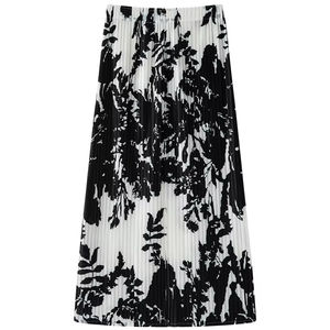 Miyake femmes été jupe élégant haut de gamme plissé Design nouveau à la mode imprimé léopard lumière luxe Style français grande taille - Product Image 1