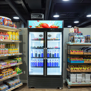 Siêu thị thương mại dọc hiển thị tủ lạnh một cửa kính lạnh uống hiển thị máy nén xách tay năng lượng hiệu quả - Product Image 3