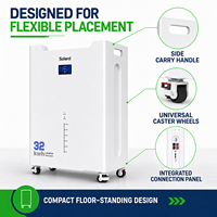Système de stockage d'énergie solaire hybride domestique avec batterie au lithium LiFePO4 de 32 kWh, conception modulaire empilable, BMS intelligent, sortie AC