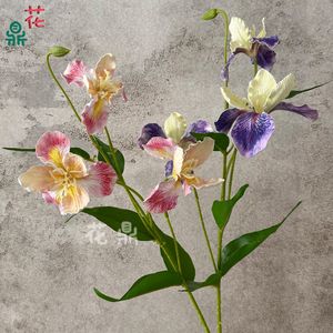 Orquídeas Iris de EVA con 3 Cabezas, Flores de Seda para Decoración de Pasillos de Boda, Decoraciones Artificiales para Paredes Florales - Product Image 2
