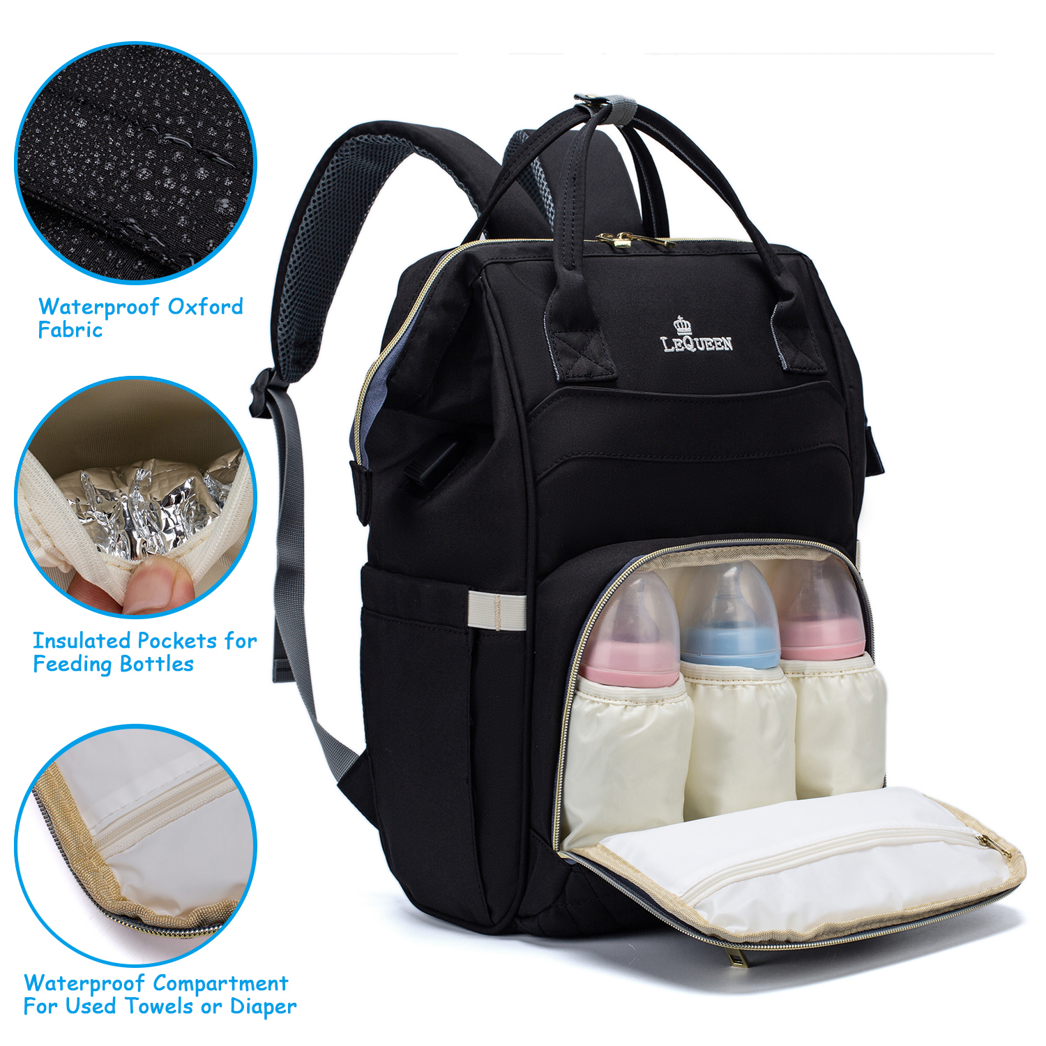 The new multifunctional mother and baby bag large capacity waterproof mommy backpack leisure mother and baby storage bag