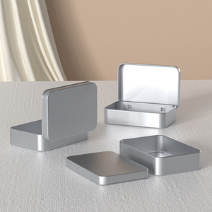 Tùy chỉnh nhỏ kim loại thủ công cầm tay rỗng hộp mini bản lề tin với <span class=keywords><strong>USB</strong></span> Huy hiệu cáp có thể tái chế cho nến và dán - Product Image 1