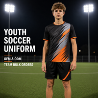 Tenue de football personnalisée à séchage rapide pour jeunes, kit à manches courtes pour club de football adolescent, compétition de ligue