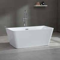 Baignoire autoportante minimaliste Gurgle en acrylique avec design mural