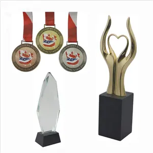 Sıcak satış custom made kristal metal Medailles et trophees