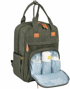 Ibeiker Diseño personalizado Mami Mommy Bolsa de pañales Mochila con cambiador portátil y estuche para chupete y correas para cochecito - Product Image 3