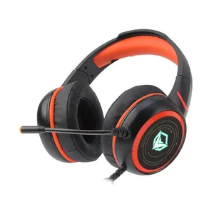 Meetion fone de ouvido profissional hp030, headset gamer, com cancelamento de ruído físico, baixa latência, confortável