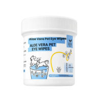 Lingettes nettoyantes pour yeux d'animaux, à l'aloe vera, formule végétale pure à 6 étapes, lingettes rondes de 5,5 cm, hydratantes pour les taches de larmes, pour chiens et chats, 65 unités